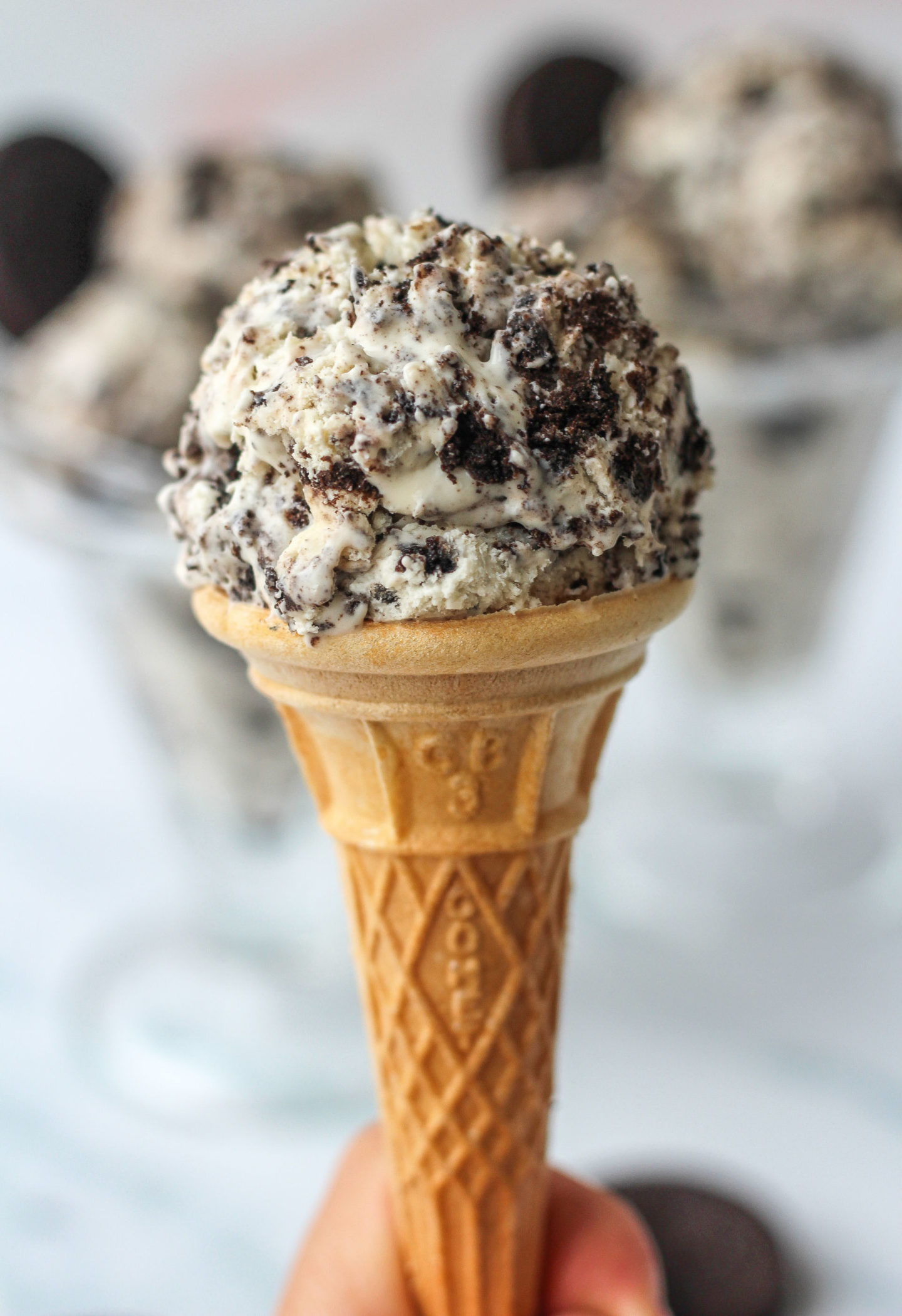 scoop of ice cream on cone