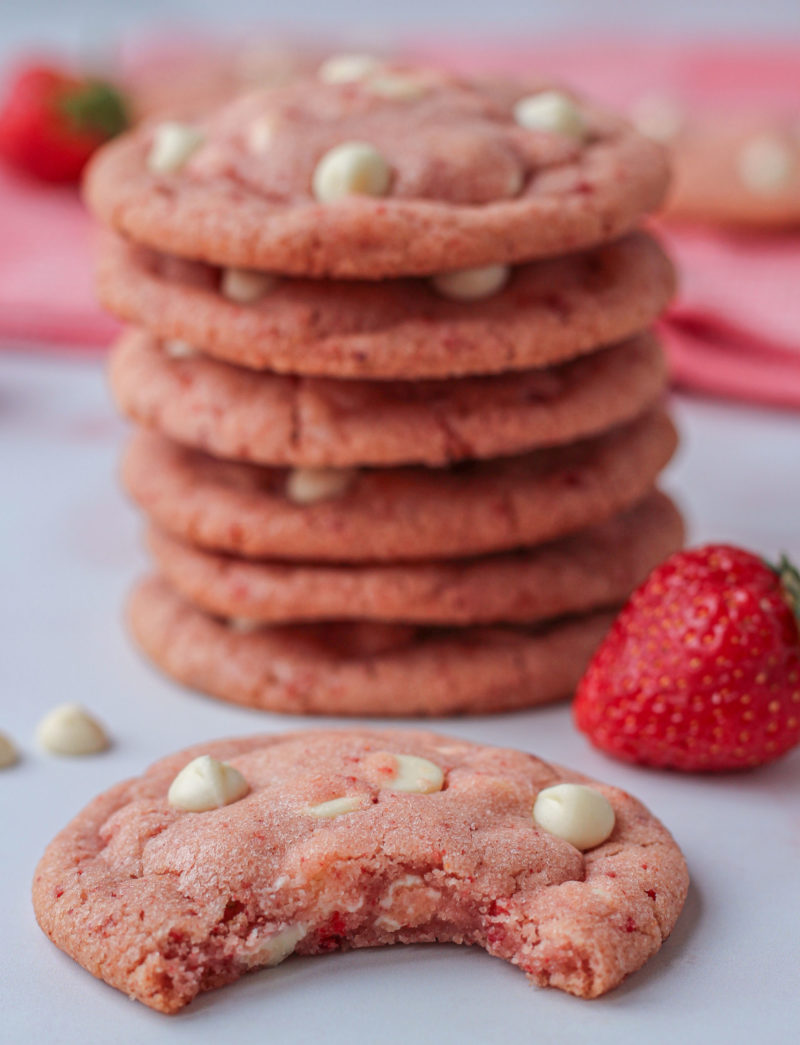 Strawberry White Chocolate Cookies - Baker Jo