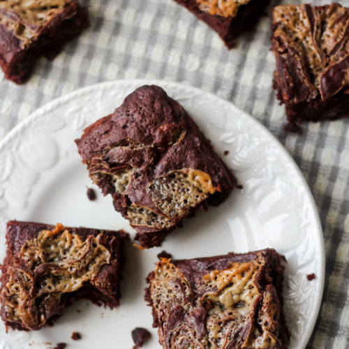 Multiple banoffee brownie slices