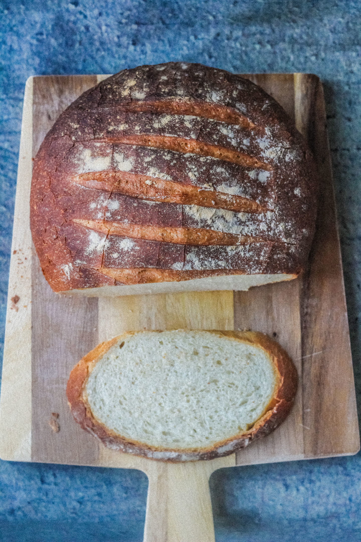 view of sliced loaf from above