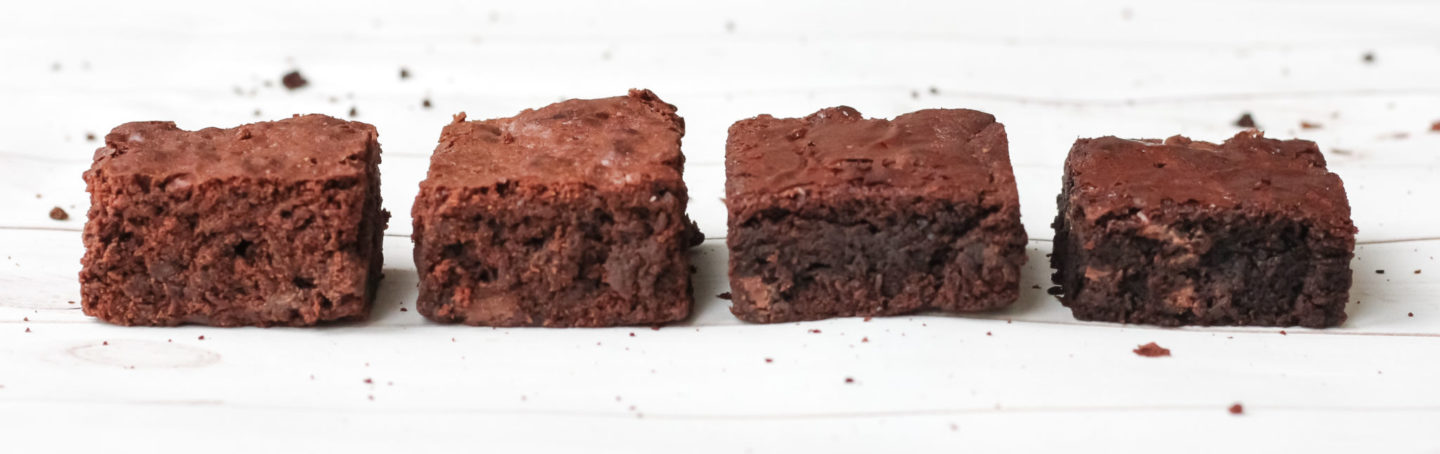 comparison photo of brownie recipe development