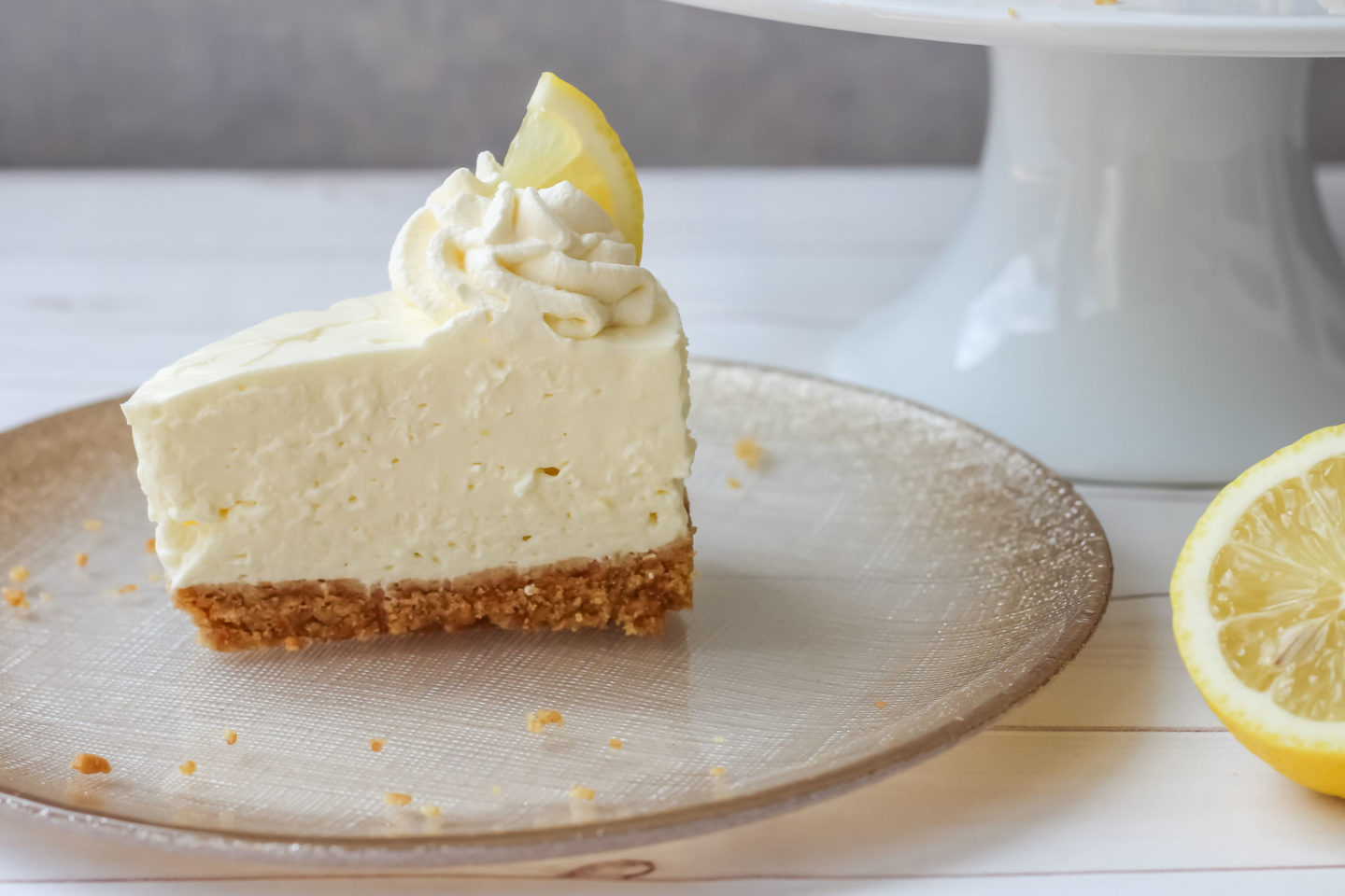 slice of lemon cheesecake