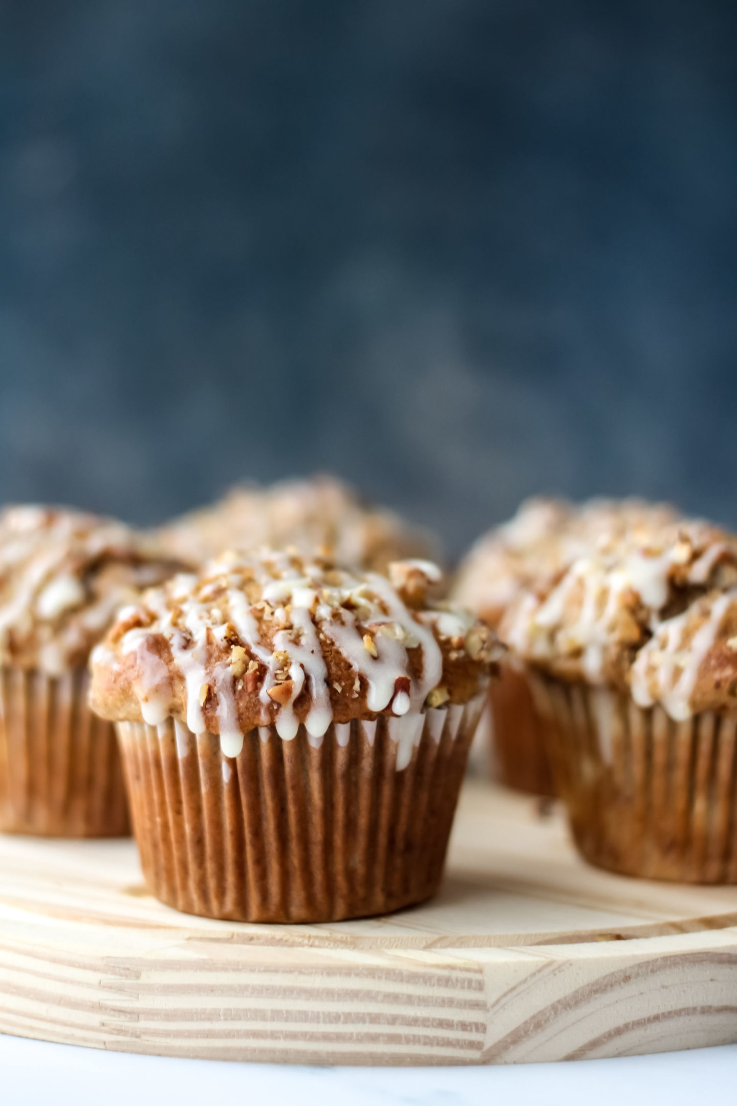 close up of iced muffin