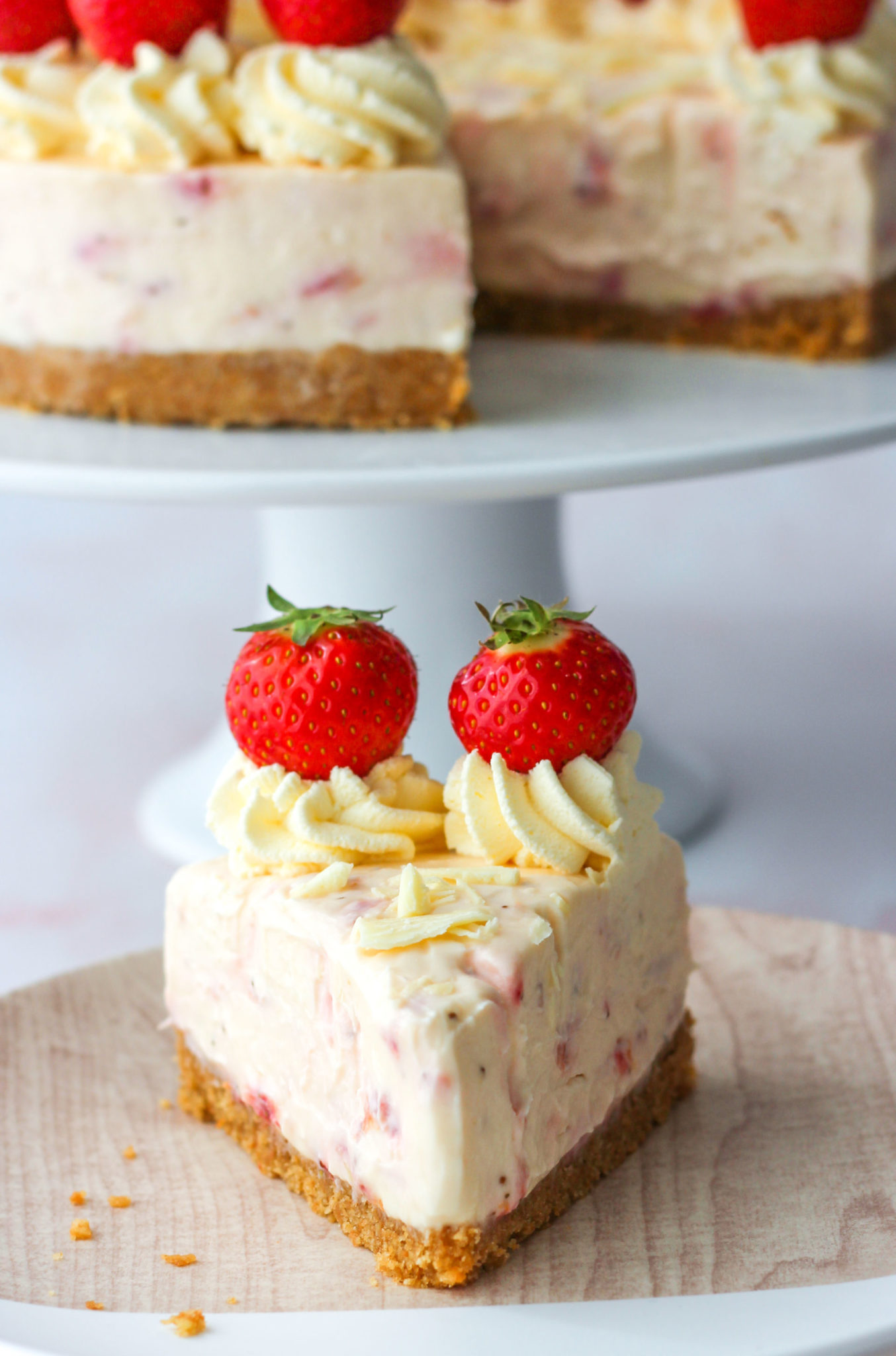 No Bake Strawberry White Chocolate Cheesecake Baker Jo 4798