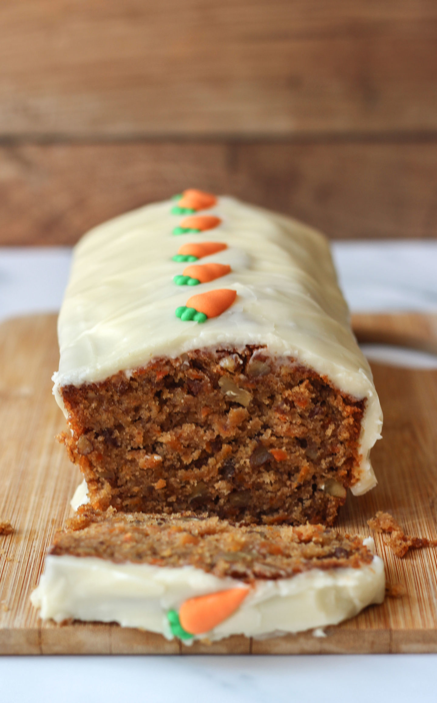 looking inside sliced loaf cake