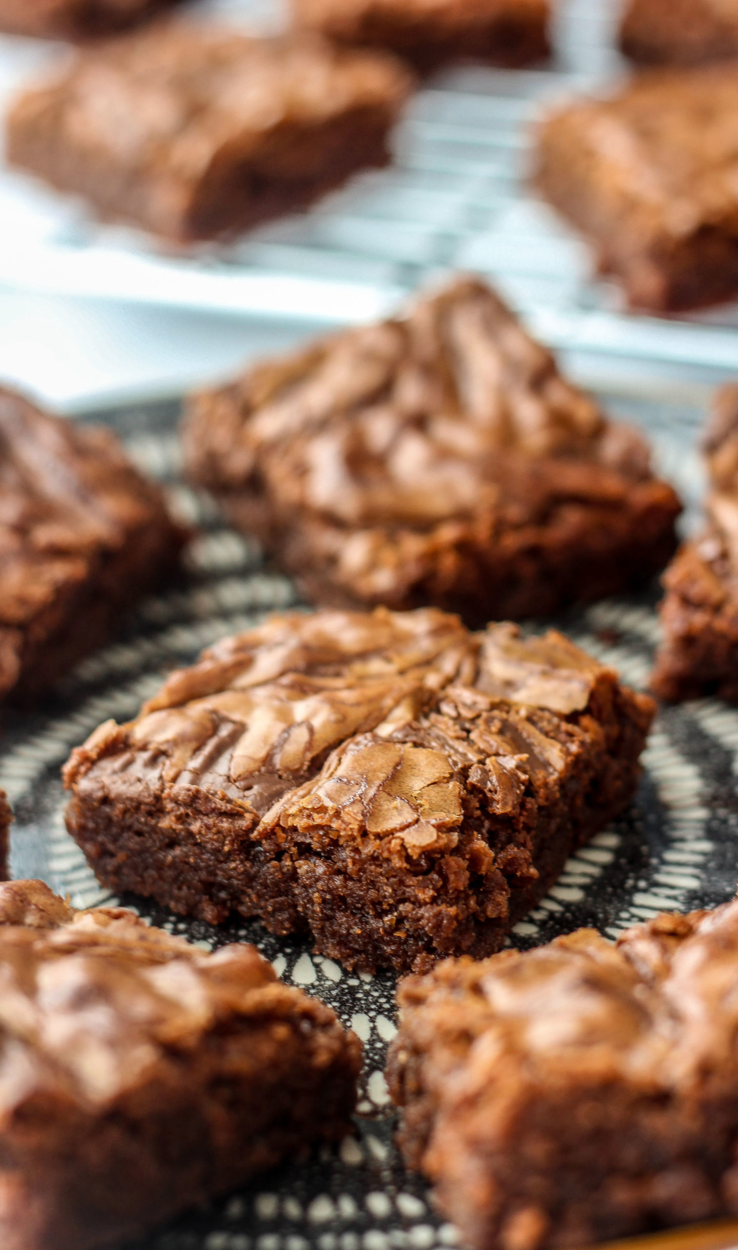 close up of nutella brownie on a plate