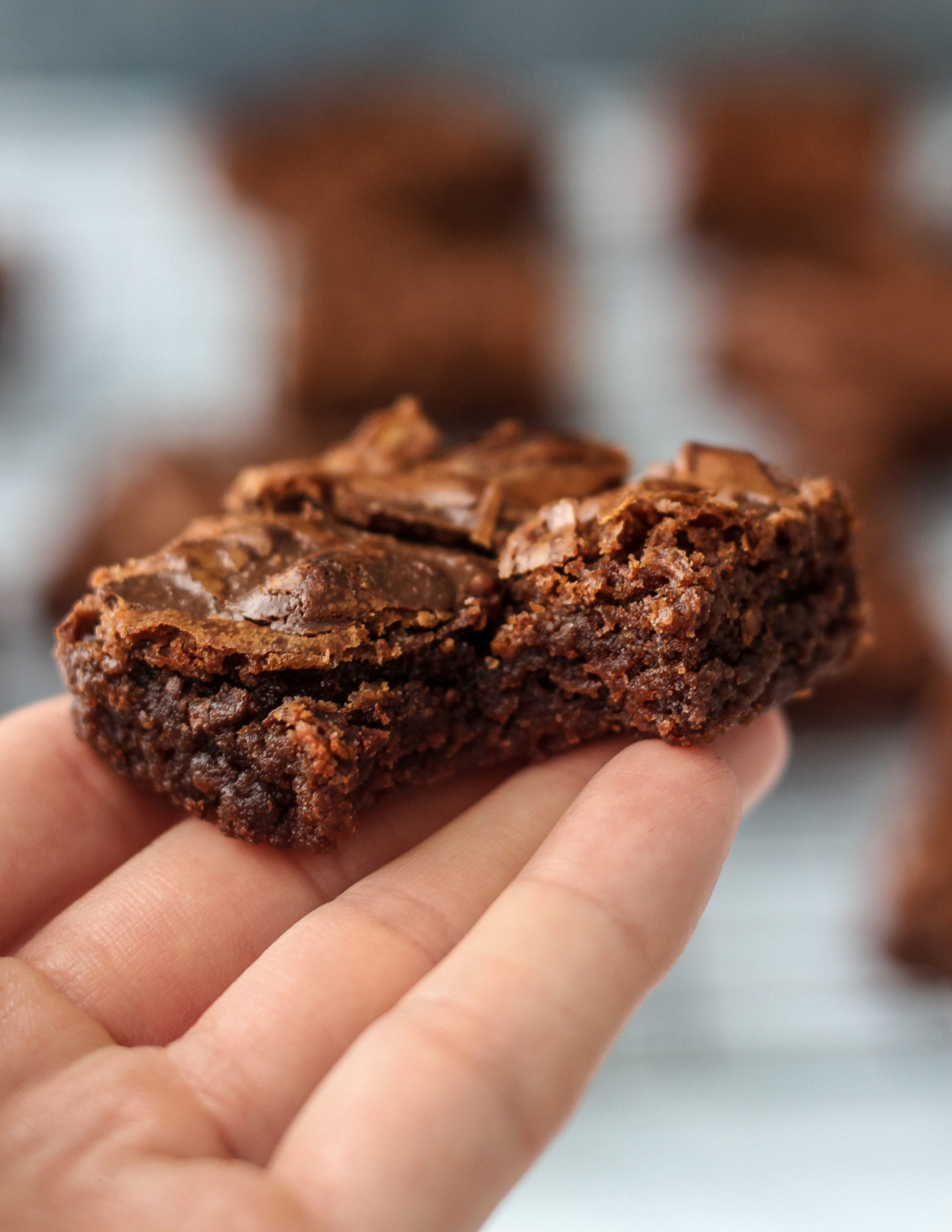 nutella brownie with bite taken out of it 