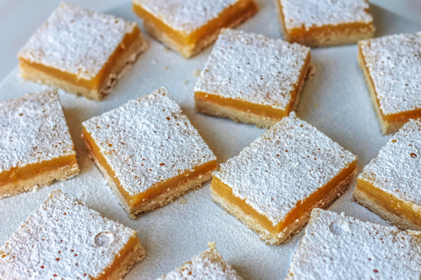 view from above of several lemon bars