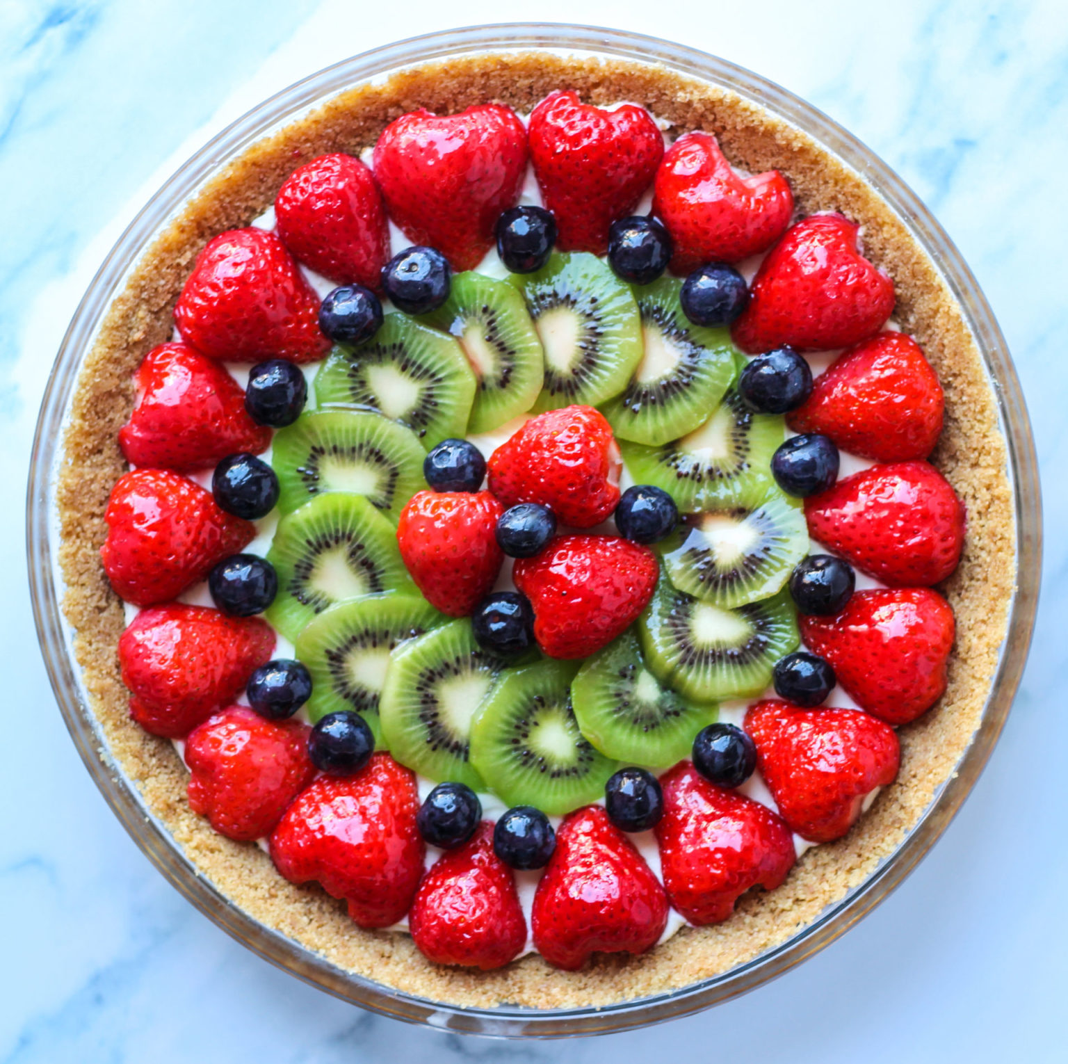 No-Bake Fresh Fruit Tart - Baker Jo's easy no-bake summer dessert