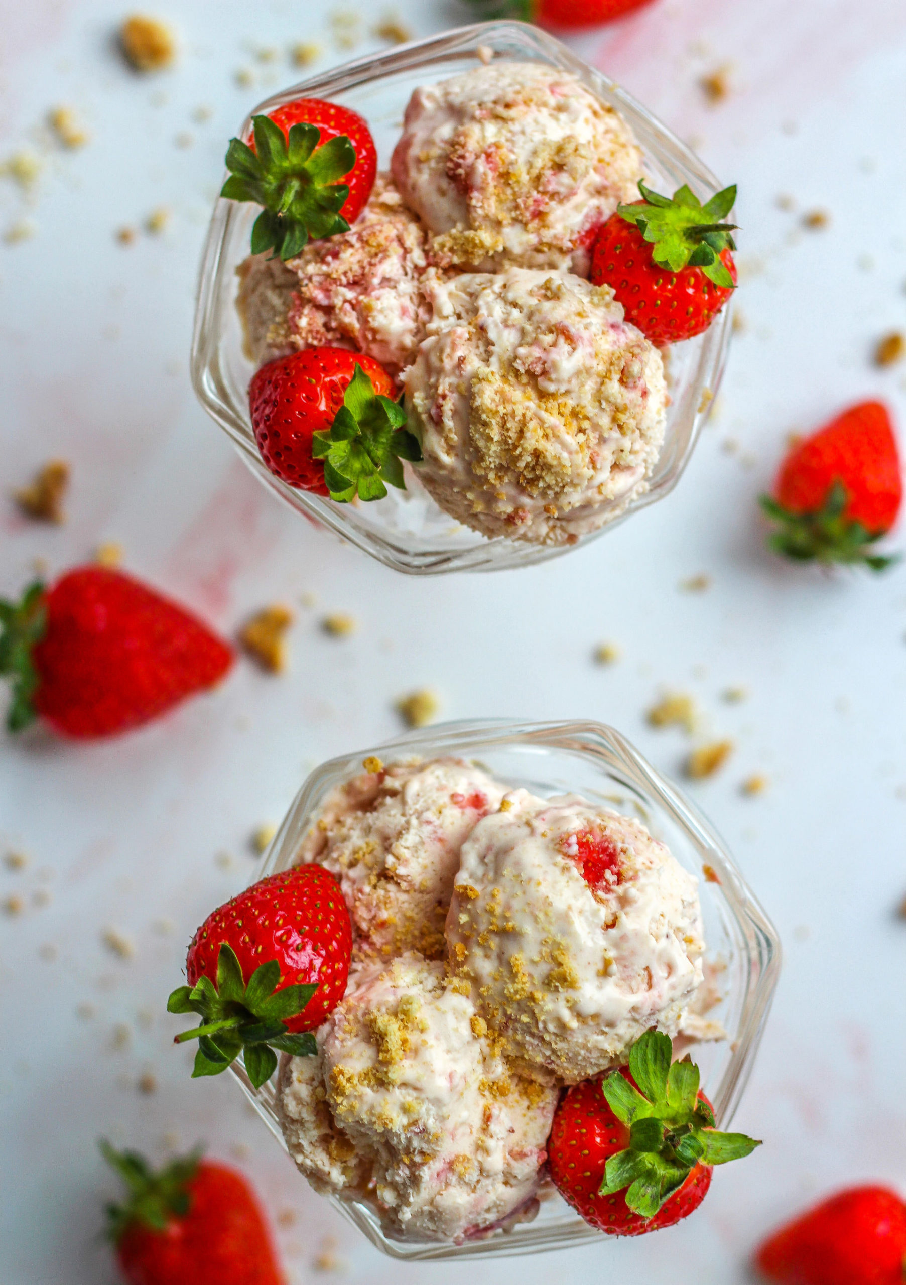 NoChurn Strawberry Cheesecake Ice Cream Baker Jo