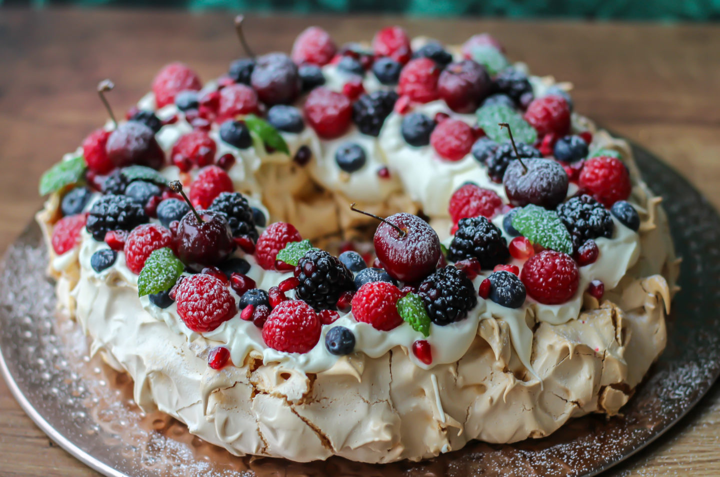 whole Christmas berry pavlova wreath