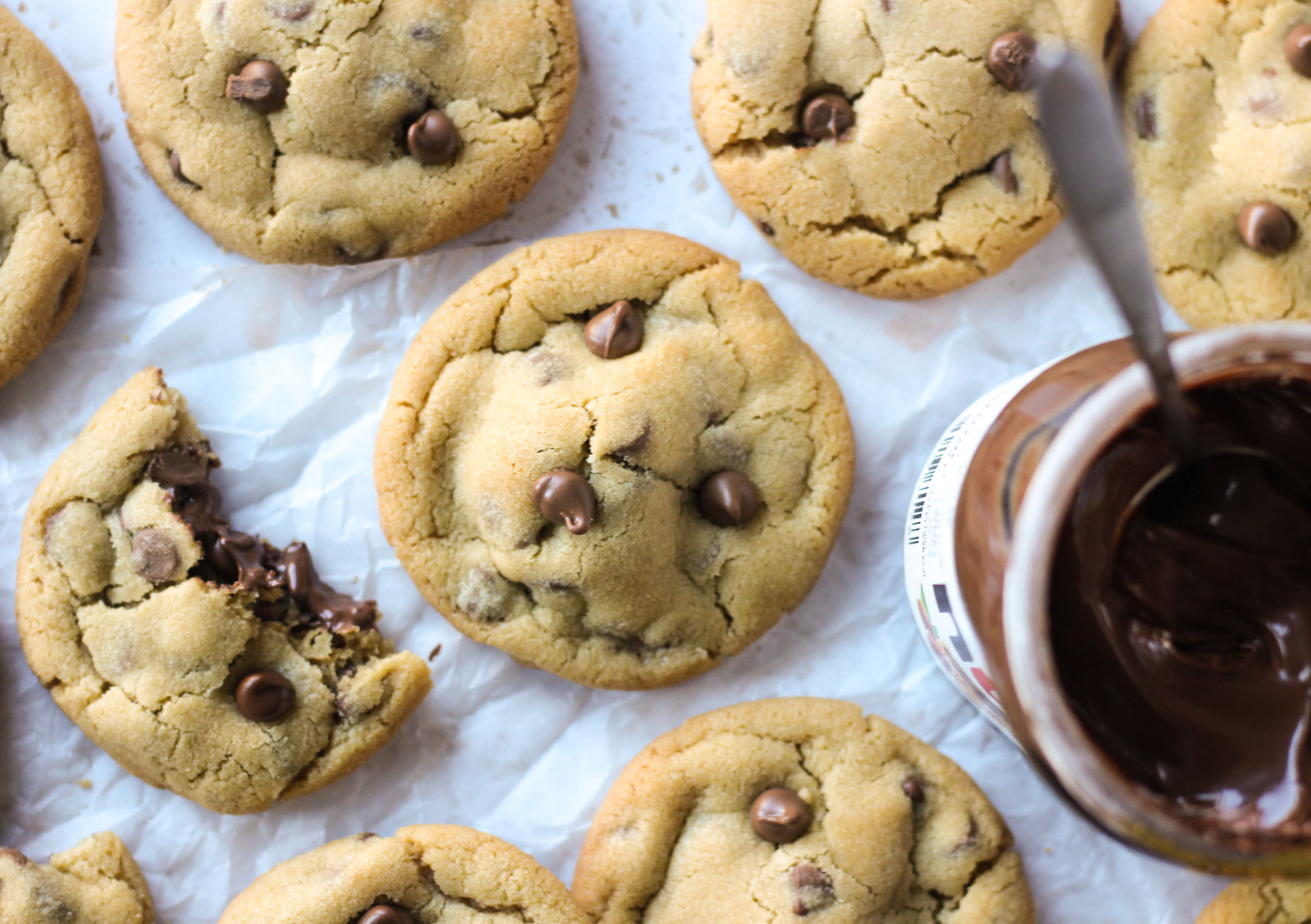 Nutella Stuffed Chocolate Chip Cookies - Baker Jo